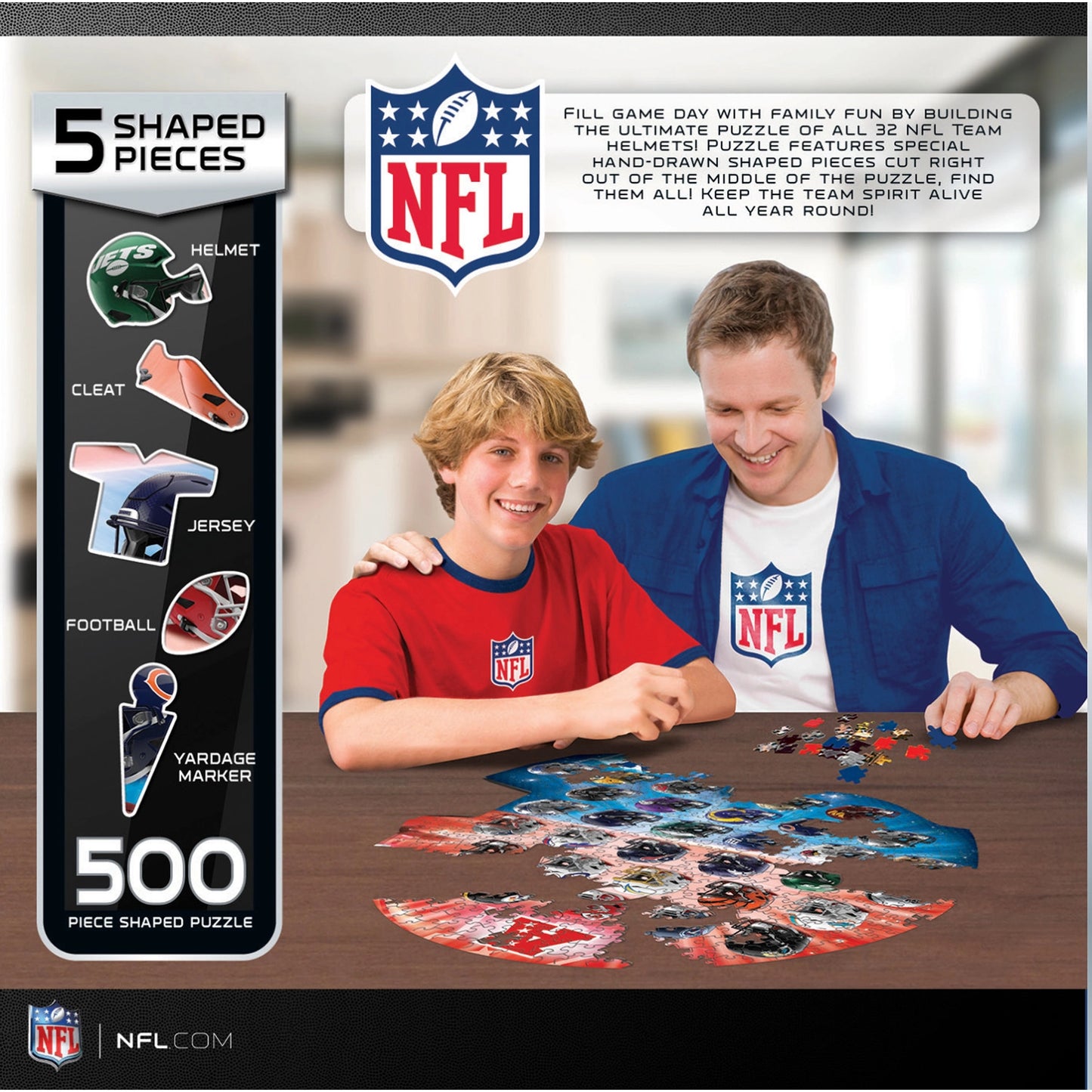 NFL Teams Helmet Shaped 500pc Jigsaw Puzzle